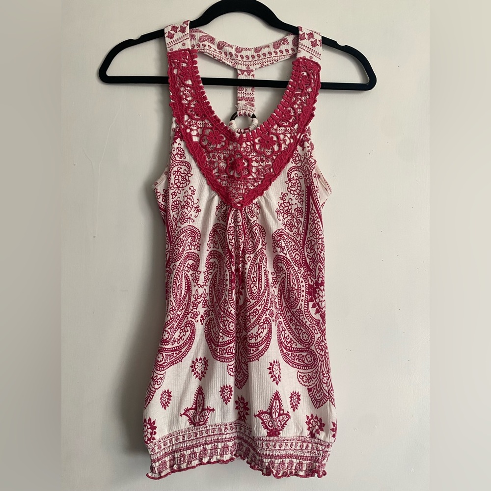 Bohemian style T back tank top